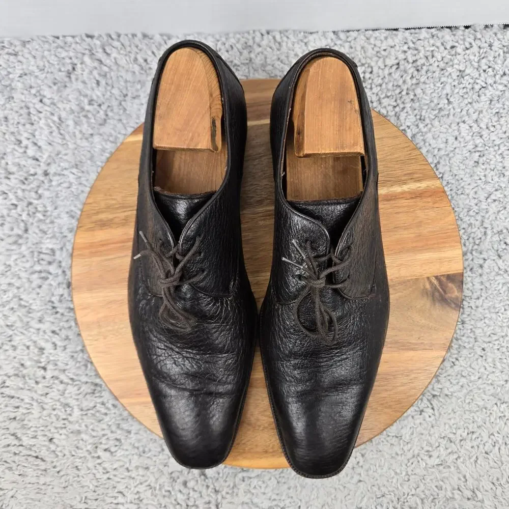 Mezlan Men 12M Escorial Brown Peccary Leather Derby Oxford Plain Toe Dress Shoe